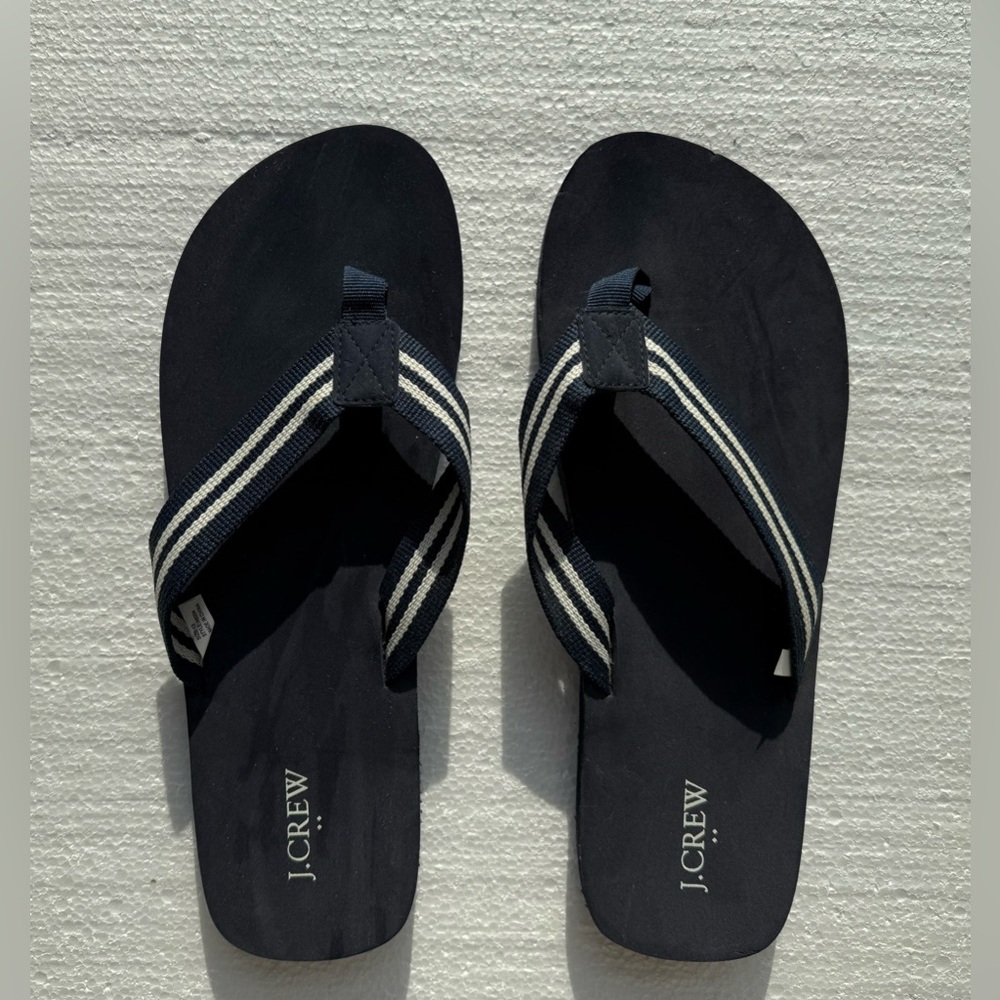 NWOT J CREW FLIP FLOPS SIZE 13 NAVY